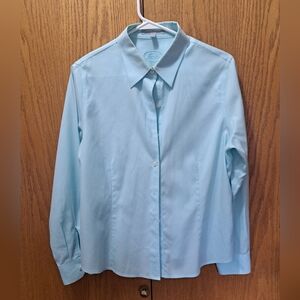 Foxcroft Wrinkle-free Light Blue Women's Blouse